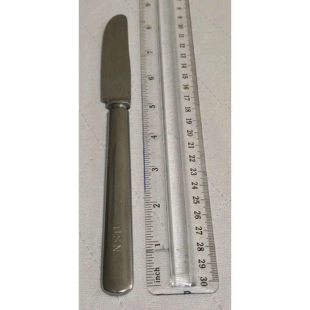 Vintage USN US Navy Silverware Knife Stainless Steel Silco 8.5